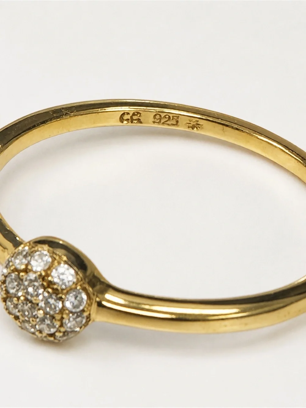 Crislu 18K over 925 Silver Double Pave CZ Ring.      Size 6.75